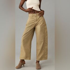 Anthropologie Pilcro Heritage Curve Mid-Rise Barrel Pants Green Size 30 NWT